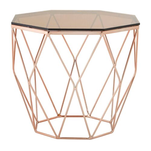 Allure End Table with Rose Gold Base