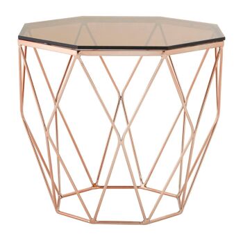 Allure End Table with Rose Gold Base 1