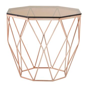Allure End Table with Rose Gold Base 5