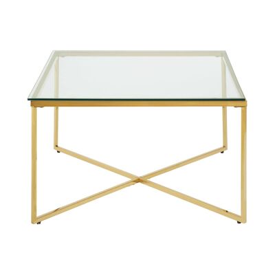Allure Gold Finish Cross Base End Table