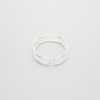 double ring - silver