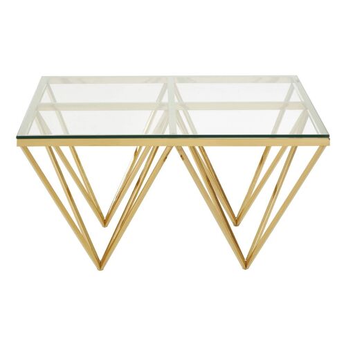 Allure Gold Finish Spike Coffee Table