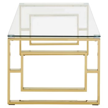 Allure Gold Finish Square Legs Coffee Table 3