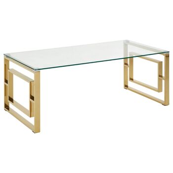 Allure Gold Finish Square Legs Coffee Table 6