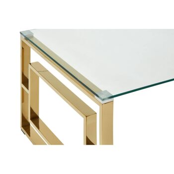 Allure Gold Finish Square Legs Coffee Table 8