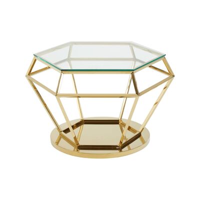 Allure Large Gold Finish Diamond End Table