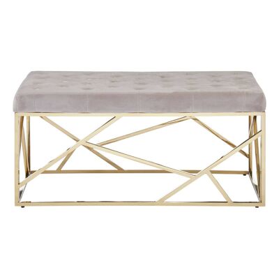 Allure Mink Velvet / Gold Finish Frame Bench