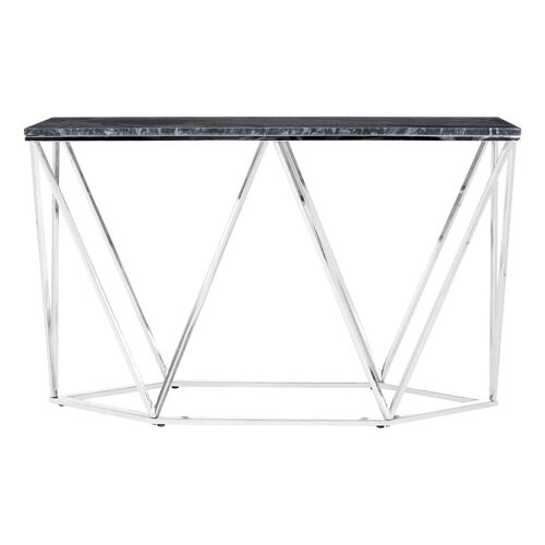 Allure Rectangular Black Marble Console Table