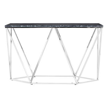 Allure Rectangular Black Marble Console Table 1