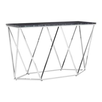 Allure Rectangular Black Marble Console Table 2