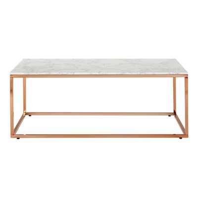 Allure Rectangular White Marble Coffee Table