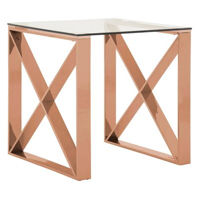 Allure Rose Gold Cross Legs End Table