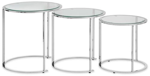 Allure Set of 3 Silver Nesting Tables