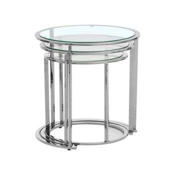 Allure Set of 3 Silver Nesting Tables 2