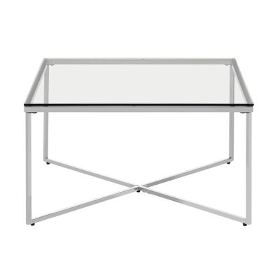 Allure Silver Finish Cross Base End Table