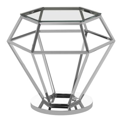 Allure Silver Finish Diamond End Table