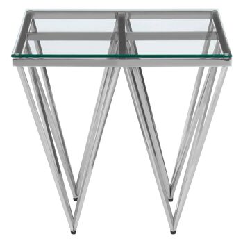 Allure Silver Finish Spike Legs End Table 1