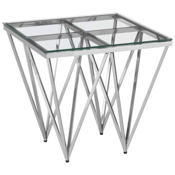 Allure Silver Finish Spike Legs End Table 2