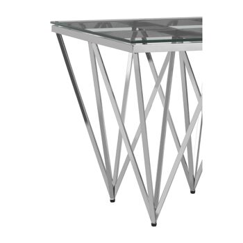 Allure Silver Finish Spike Legs End Table 3