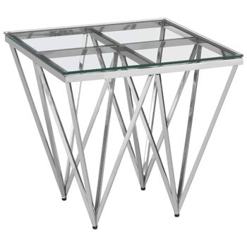 Allure Silver Finish Spike Legs End Table 6