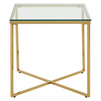 Allure Small Gold Finish Cross Base End Table