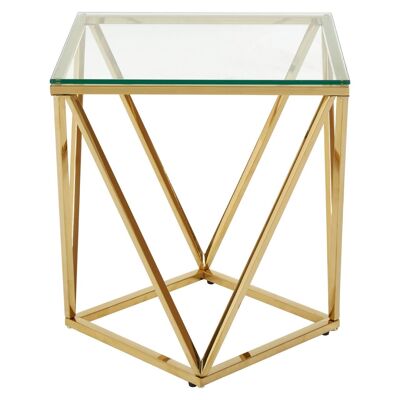 Allure Small Gold Finish Twist End Side Table