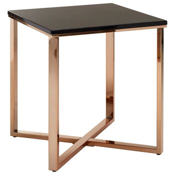 Allure Square Black Faux Marble End Table 3