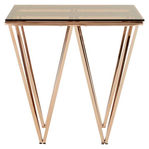 Allure Square Rose Gold End Table