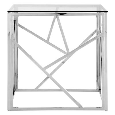 Allure Stainless Steel Geometric End Table
