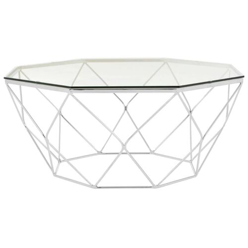 Allure Tempered Glass Chrome Coffee Table