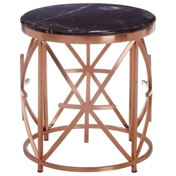 Alvaro Black Marble / Rose Gold Side Table 1