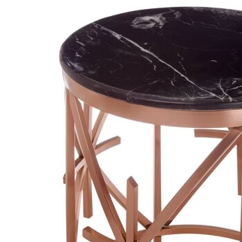 Alvaro Black Marble / Rose Gold Side Table 3