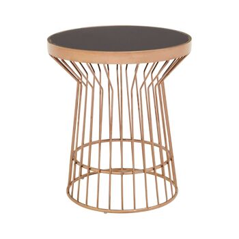 Alvaro Copper Finish Round Side Table 2