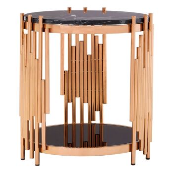 Alvaro Rose Gold / Marble Side Table 1