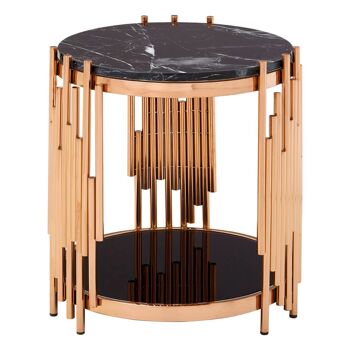 Alvaro Rose Gold / Marble Side Table 2
