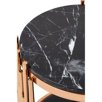 Alvaro Rose Gold / Marble Side Table 3