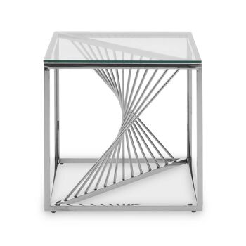 Amella End Table with Silver Frame 1