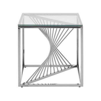 Amella End Table with Silver Frame 2