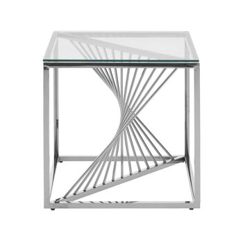 Amella End Table with Silver Frame 4