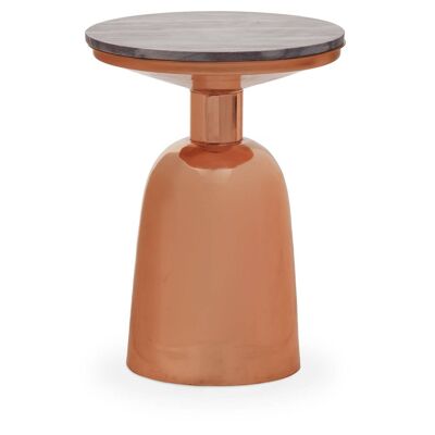 Amira Balck Marble Top Copper Base Side Table