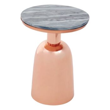 Amira Balck Marble Top Copper Base Side Table 2