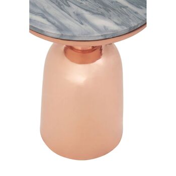 Amira Balck Marble Top Copper Base Side Table 4