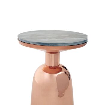 Amira Balck Marble Top Copper Base Side Table 7