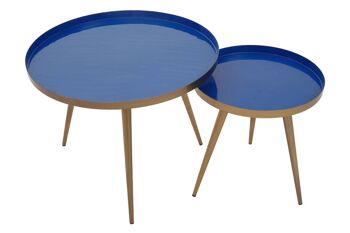 Amira Blue Enamel Nest Of Two Tables 2