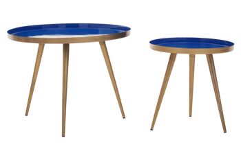 Amira Blue Enamel Nest Of Two Tables 3