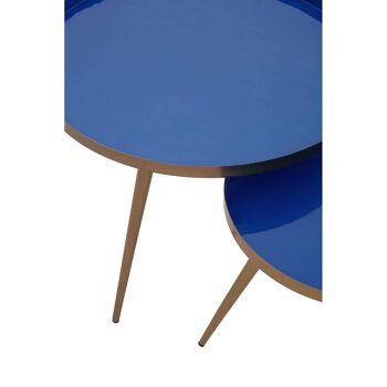 Amira Blue Enamel Nest Of Two Tables 4