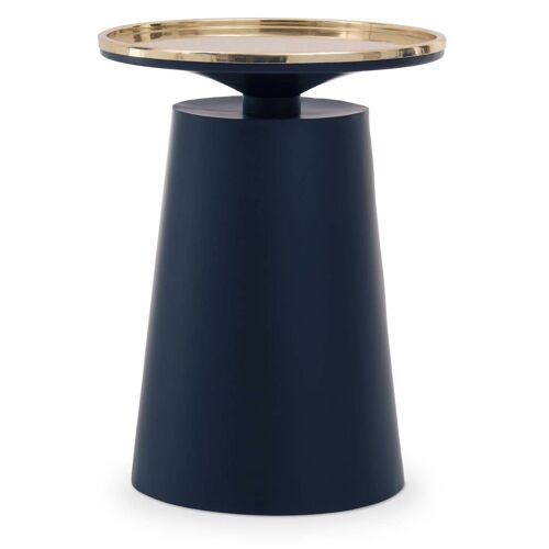 Amira Gold Top Black Iron Base Side Table