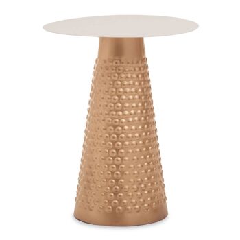 Amira White Top Gold Base Side Table 1