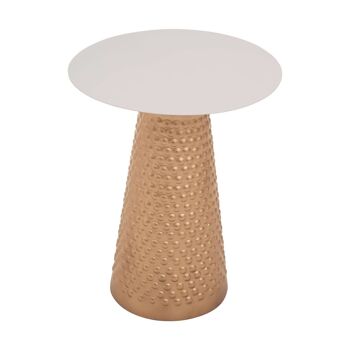 Amira White Top Gold Base Side Table 2