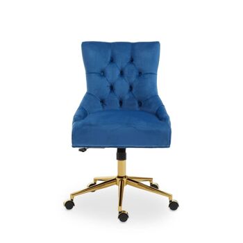 Anita Blue Velvet Office Chair 1